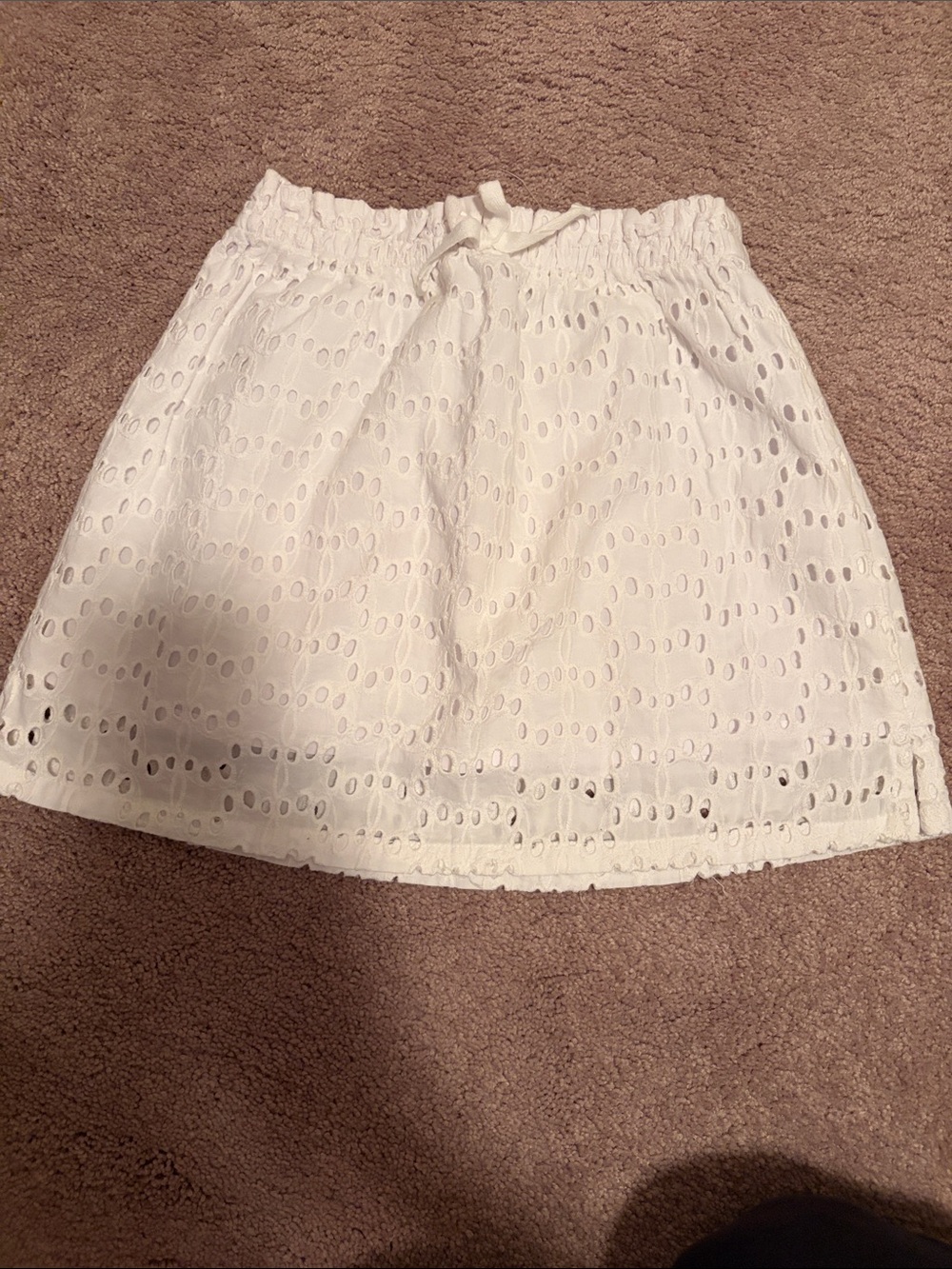 Vineyard Vines White Eyelet Drawstring Skirt